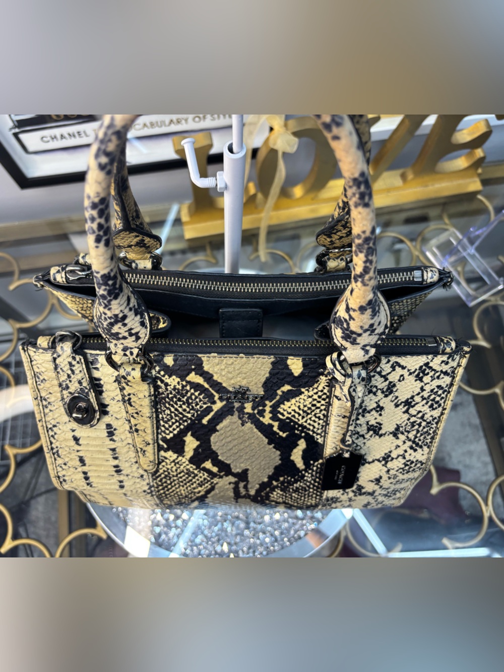 Coach 2015 Crosby Python embossed carryall EUC - Picture 4 of 11
